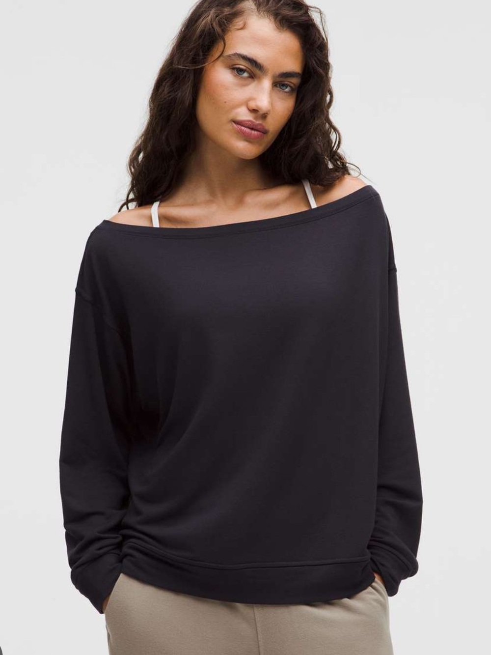 Lululemon Athletica Off-the-Shoulder Boatneck Sweater - Nightmoth